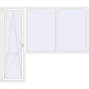 BALCONY DOOR REHAU EURO 70 2750x2350 mm RAL 9016 Traffic white two-sided