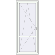 BALCONY DOOR REHAU EURO 70 860x2100 mm RAL 9016 Traffic white two-sided