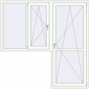 BALCONY DOOR REHAU EURO 70 2000x2000 mm RAL 9016 Traffic white two-sided