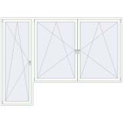 BALCONY DOOR REHAU EURO 60 3100x2260 mm RAL 9016 Traffic white two-sided