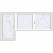 BALCONY DOOR REHAU SYNEGO 2800x1500 mm RAL 9016 Traffic white two-sided