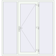 REHAU EURO 60 2000x2100 mm RAL 9016 Traffic white two-sided