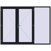 Uși de intrare 2697x2047 mm OPTIMUM REHAU BRILLANT BLACK_COOL_110L-2 two-sided