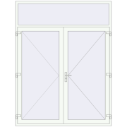 Uși de intrare 2000x2600 mm REHAU EURO 60 RAL 9016 Traffic white two-sided