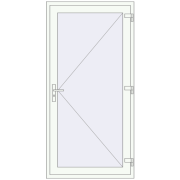 Uși de intrare 1000x2050 mm REHAU EURO 60 RAL 9016 Traffic white two-sided