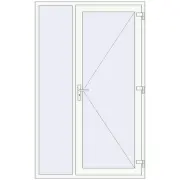 ENERGY-SAVING REHAU SYNEGO 1400x2250 mm RAL 9016 Traffic white two-sided
