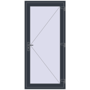 Uși de intrare 1000x2100 mm REHAU EURO 60 ANTHRACITE_GREY_STRUKTURAL two-sided