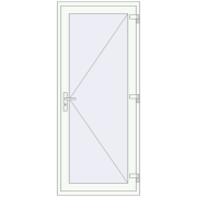 Uși de intrare 900x2100 mm ENERGY-SAVING REHAU SYNEGO RAL 9016 Traffic white two-sided