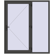 Uși de intrare 1800x2100 mm ENERGY-SAVING REHAU SYNEGO BASALT_GREY two-sided