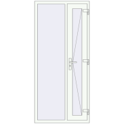 Uși de intrare 950x2100 mm DOOR ALU STANDARD 72 RAL 9016 Traffic white two-sided
