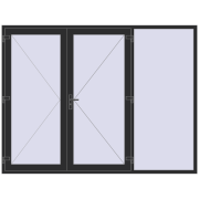 Uși de intrare 2697x2047 mm OPTIMUM REHAU BRILLANT BLACK_STRUCTURAL two-sided