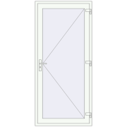 Uși de intrare 1000x2150 mm DOOR ALU STANDARD 72 RAL 9016 Traffic white two-sided