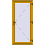 Uși de intrare 1000x2100 mm DOOR ALU STANDARD 72 RAL 1005 Honey yellow two-sided
