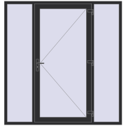 Uși de intrare 2000x2100 mm REHAU EURO 60 ANTHRACITE_GREY_GLATT two-sided