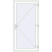 Uși de intrare 1000x2100 mm REHAU BRILLANT BUSINESS RAL 9016 Traffic white two-sided