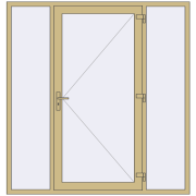 Uși de intrare 2000x2100 mm DOOR ALU STANDARD 72 RAL 1000 Green beige two-sided