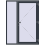 REHAU EURO 60 1500x2015 mm ANTHRACITE_GREY_STRUKTURAL two-sided