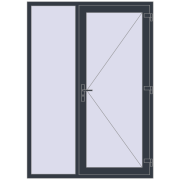 REHAU EURO 60 1500x2100 mm ANTHRACITE_GREY_STRUKTURAL two-sided