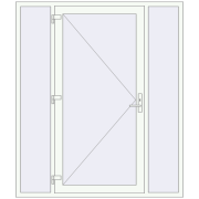 ENERGY-SAVING REHAU SYNEGO 1800x2100 mm RAL 9016 Traffic white two-sided