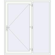 Uși de intrare 1800x2100 mm ENERGY-SAVING REHAU SYNEGO RAL 9016 Traffic white two-sided