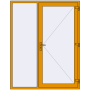 Uși de intrare 1650x2100 mm DOOR ALU STANDARD 72 RAL 1006 Maize yellow two-sided