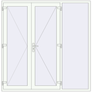 Uși de intrare 2100x2130 mm OPTIMUM REHAU BRILLANT RAL 9016 Traffic white two-sided