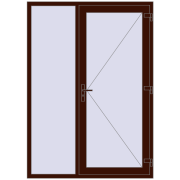 REHAU EURO 60 1500x2100 mm BLACK_CHERRY two-sided