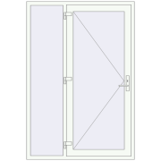 ENERGY-SAVING REHAU SYNEGO 1400x2050 mm RAL 9016 Traffic white two-sided