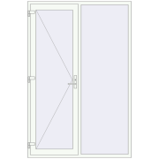 ENERGY-SAVING REHAU SYNEGO 1600x2400 mm RAL 9016 Traffic white two-sided
