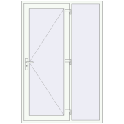 Uși de intrare 1400x2100 mm ENERGY-SAVING REHAU SYNEGO RAL 9016 Traffic white two-sided