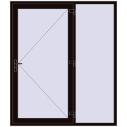 Uși de intrare 1800x2100 mm ENERGY-SAVING REHAU SYNEGO BLACK_BROWN two-sided