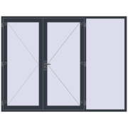 Uși de intrare 2697x2047 mm OPTIMUM REHAU BRILLANT ANTHRACITE_GREY_STRUKTURAL two-sided
