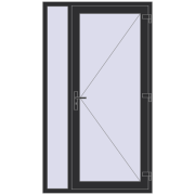 REHAU EURO 60 1200x2100 mm ANTHRACITE_GREY_GLATT two-sided