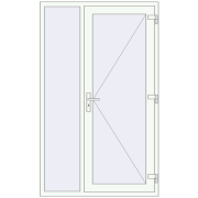Uși de intrare 1250x2050 mm REHAU EURO 60 RAL 9016 Traffic white two-sided