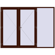 Uși de intrare 2697x2047 mm OPTIMUM REHAU BRILLANT BLACK_CHERRY two-sided