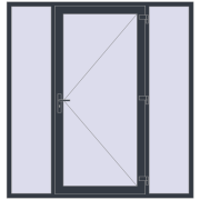 Uși de intrare 2000x2100 mm REHAU EURO 60 ANTHRACITE_GREY_STRUKTURAL two-sided