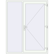 Uși de intrare 1650x2100 mm ENERGY-SAVING REHAU SYNEGO RAL 9016 Traffic white two-sided