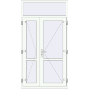 REHAU BASE 60 (Z74) 1180x2200 mm RAL 9016 Traffic white two-sided