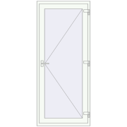 Uși de interior 860x2050 mm REHAU BASE 60 TERRACE (Т94) RAL 9016 Traffic white two-sided
