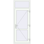 REHAU BASE 60 (Z74) 800x2100 mm RAL 9016 Traffic white two-sided