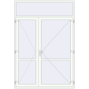 Uși de interior 1950x2840 mm REHAU BASE 60 (Z74) RAL 9016 Traffic white two-sided