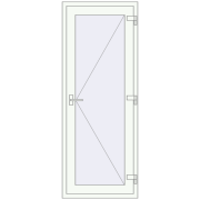 Uși de interior 800x1950 mm REHAU BASE 60 TERRACE (Т94) RAL 9016 Traffic white two-sided