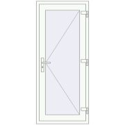 REHAU BASE 60 TERRACE (Т94) 750x1800 mm RAL 9016 Traffic white two-sided