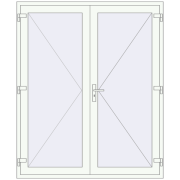 REHAU BASE 60 TERRACE (Т94) 1650x2050 mm RAL 9016 Traffic white two-sided