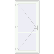 Uși de interior 1020x2200 mm REHAU BASE 60 TERRACE (Т94) RAL 9016 Traffic white two-sided