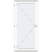 Uși de interior 1000x2050 mm REHAU BASE 60 TERRACE (Т94) RAL 9016 Traffic white two-sided