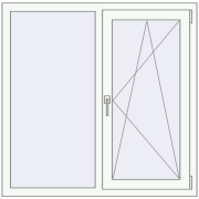 OPTIMUM REHAU EURO 70 1160x1160 mm RAL 9016 Traffic white two-sided