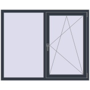 ENERGY-SAVING REHAU SYNEGO MD 1500x1200 mm ANTHRACITE_GREY_STRUKTURAL two-sided