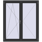 OPTIMUM REHAU EURO 70 1300x1500 mm BLACK_STRUCTURAL two-sided