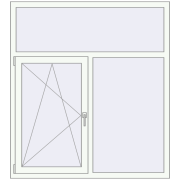 BASE REHAU EURO 60 1400x1550 mm RAL 9016 Traffic white two-sided